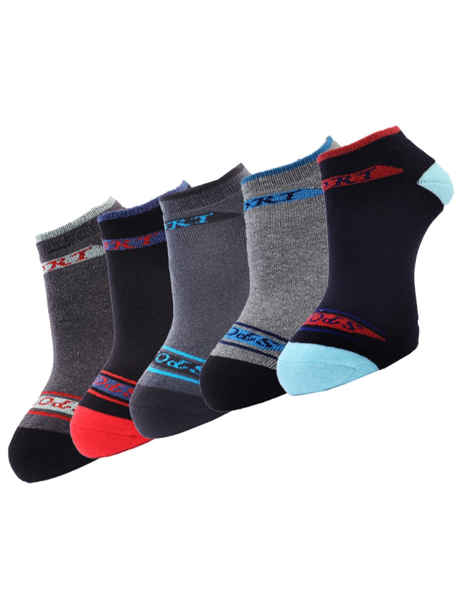 Dollar Socks Ankle Length Cotton For Men's Free Size (Pack of 5)