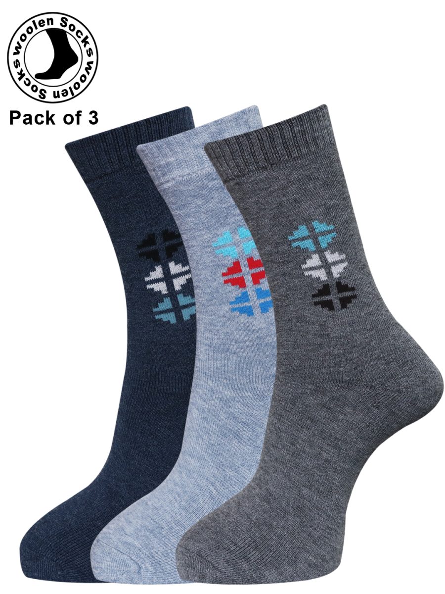 Dollar Socks Woollen Towel Full Length for Men's Free Size (Pack of 3)