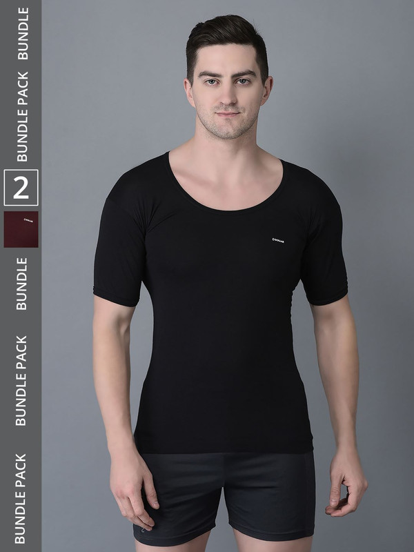 Dollar Bigboss Men's Assorted Pack of 2 Cotton Vest