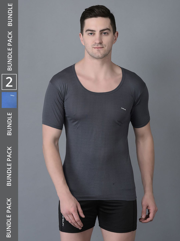 Dollar Bigboss Men's Assorted Pack of 2 Cotton Vest