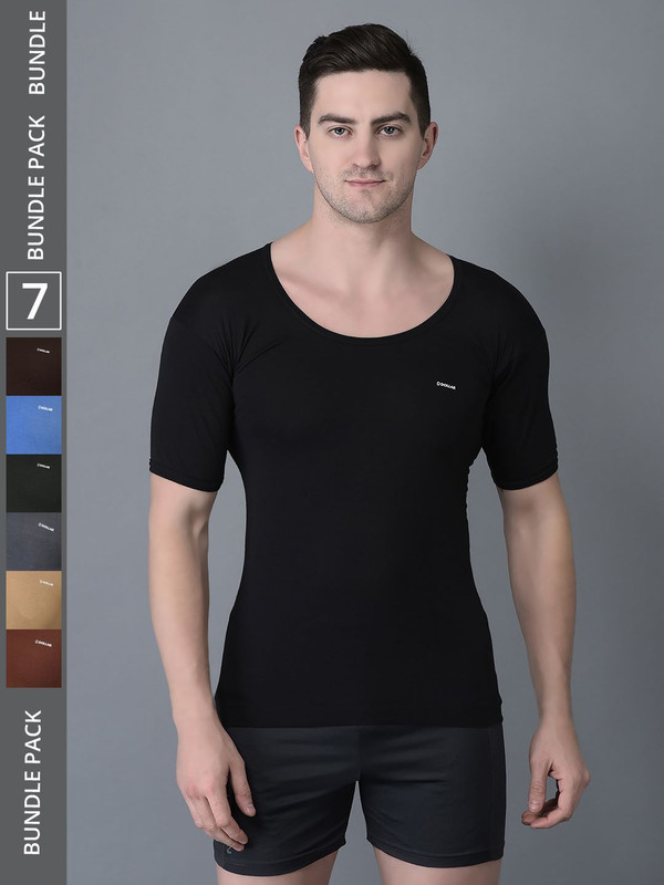 Dollar Bigboss Men's Assorted Pack of 7 Cotton Vest