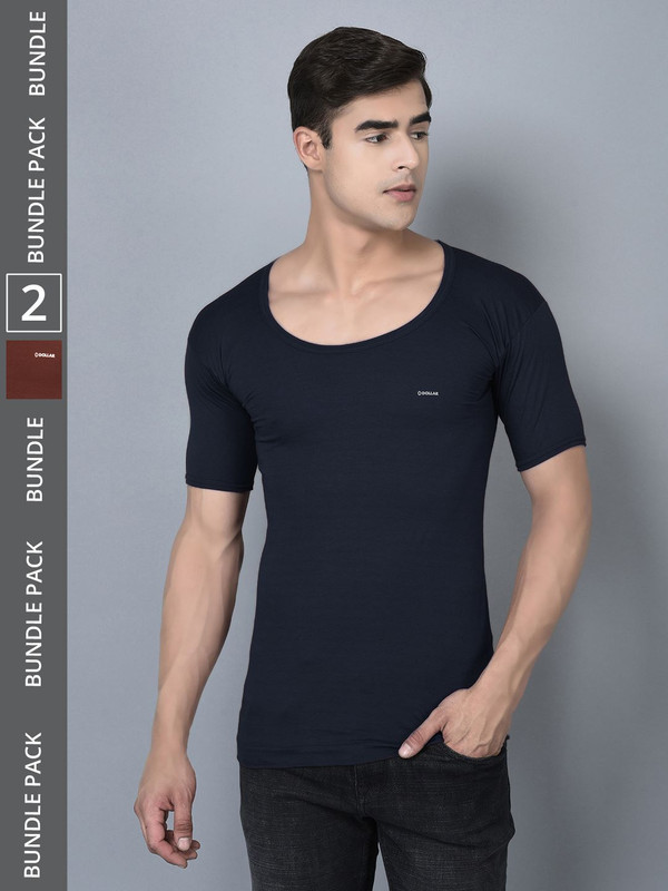 Dollar Bigboss Men's Assorted Pack of 2 Cotton Vest