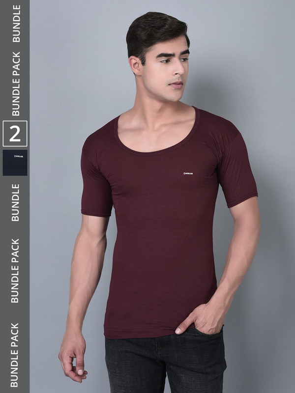 Dollar Bigboss Men's Assorted Pack of 2 Cotton Vest