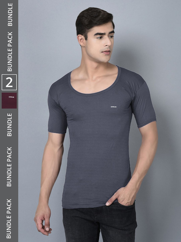 Dollar Bigboss Men's Assorted Pack of 2 Cotton Vest