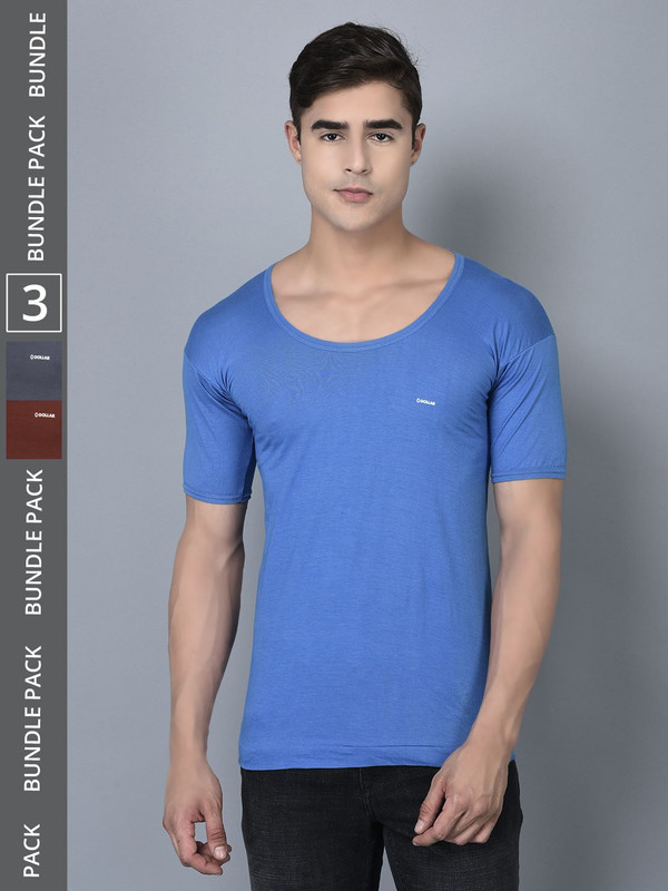 Dollar Bigboss Men's Assorted Pack of 3 Cotton Vest