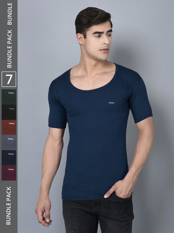 Dollar Bigboss Men's Assorted Pack of 7 Cotton Vest