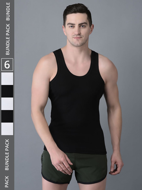Dollar Bigboss Men's Pack of 6 Cotton Vest