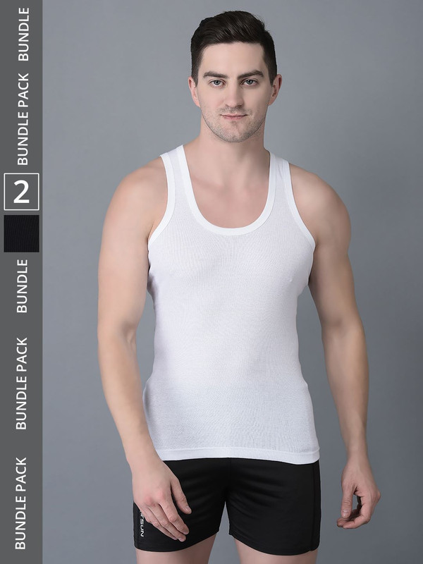 Dollar Bigboss Men's Pack of 2 Cotton Vest