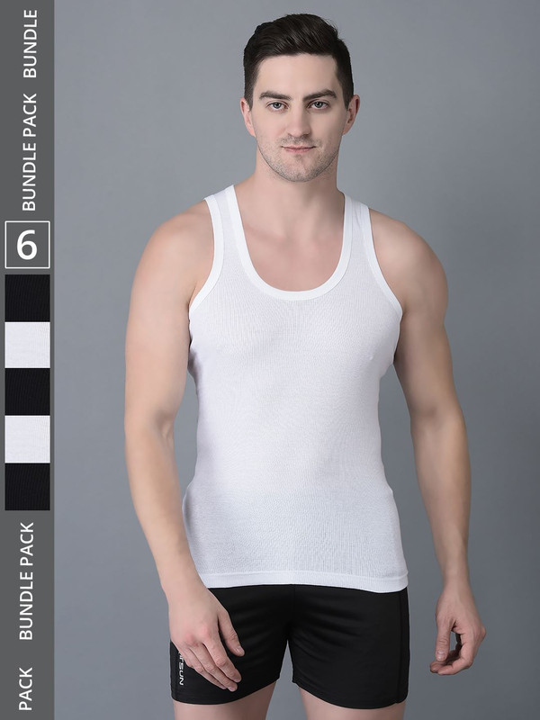 Dollar Bigboss Men's Pack of 6 Cotton Vest
