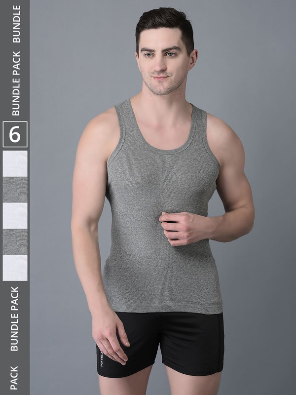 Dollar Bigboss Men's Pack of 6 Cotton Vest