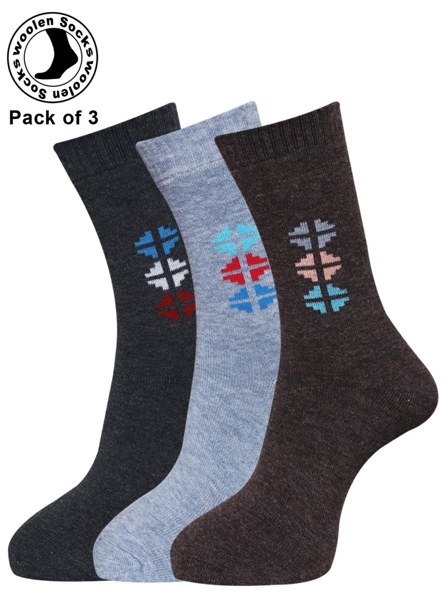 Dollar Socks Woollen Towel Full Length for Men's Free Size (Pack of 3)
