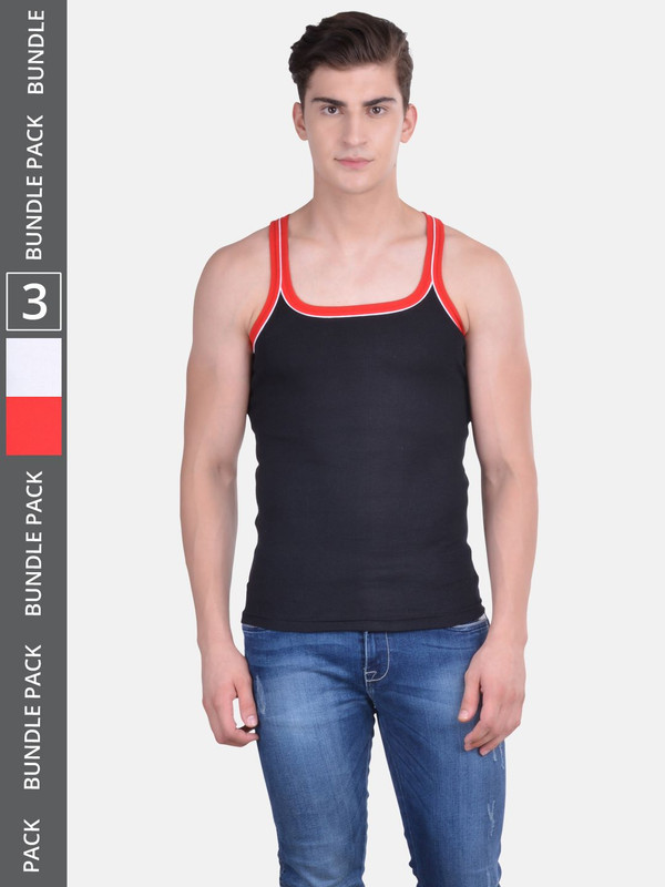 Dollar Bigboss Men's Assorted Pack of 3 Cotton Gym Vest