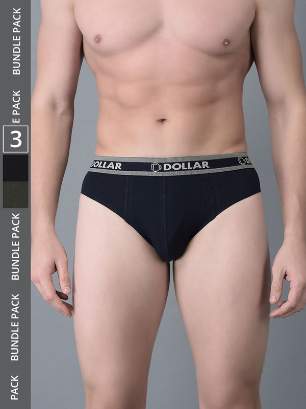 Dollar Bigboss Men's Assorted Pack of 3 Cotton Brief