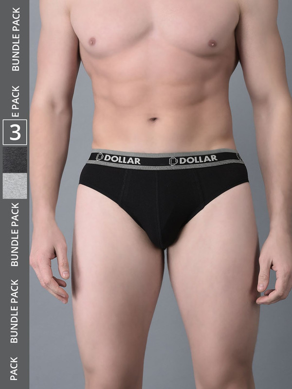 Dollar Bigboss Men's Assorted Pack of 3 Cotton Brief
