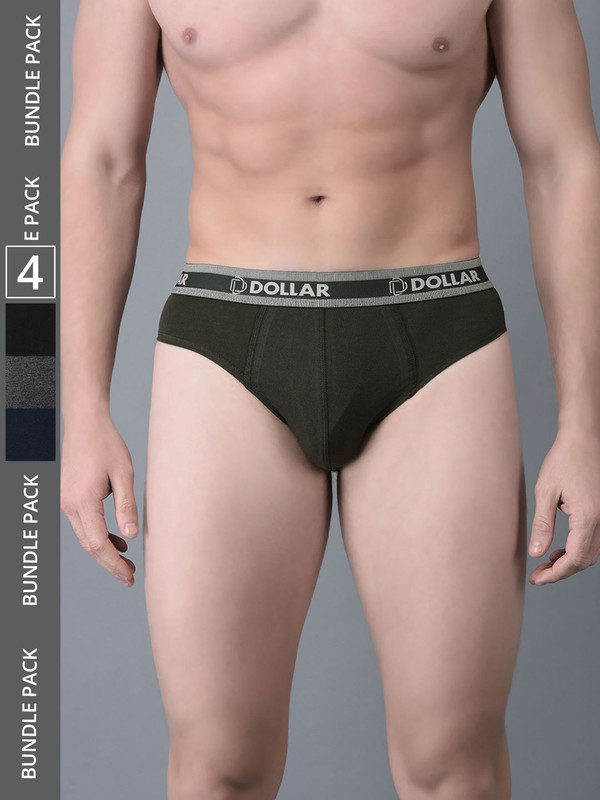 Dollar Bigboss Men's Assorted Pack of 4 Cotton Brief
