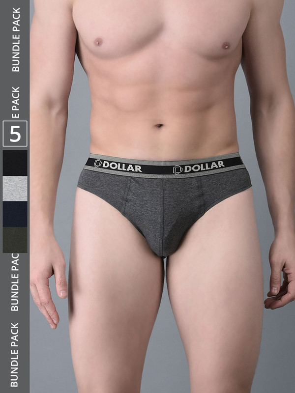 Dollar Bigboss Men's Assorted Pack of 5 Cotton Brief