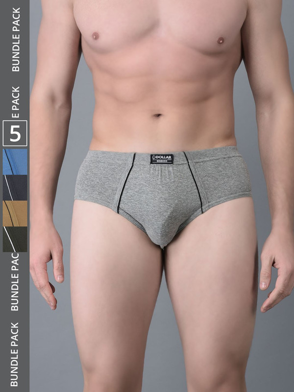 Dollar Bigboss Men's Assorted Pack of 5 Cotton Brief