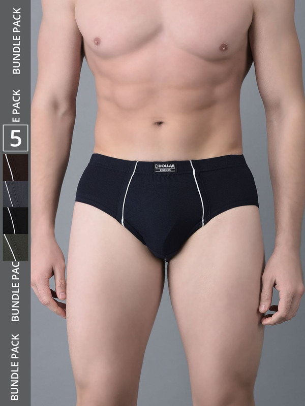 Dollar Bigboss Men's Assorted Pack of 5 Cotton Brief