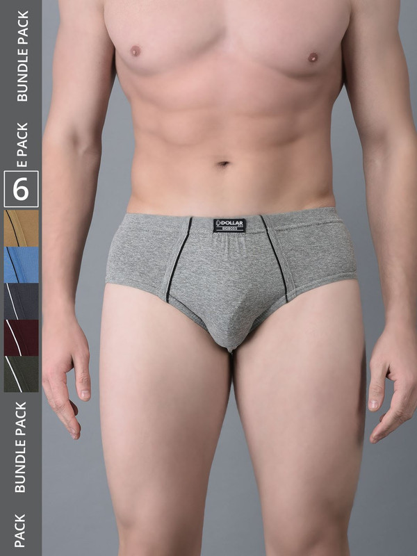 Dollar Bigboss Men's Assorted Pack of 6 Cotton Brief