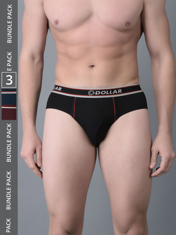 Dollar Bigboss Men's Assorted Pack of 3 Cotton Brief