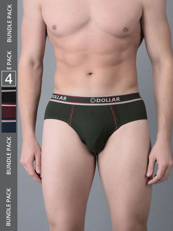 Dollar Bigboss Men's Assorted Pack of 4 Cotton Brief