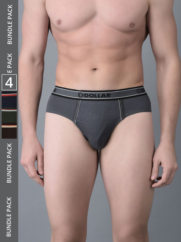 Dollar Bigboss Men's Assorted Pack of 4 Cotton Brief