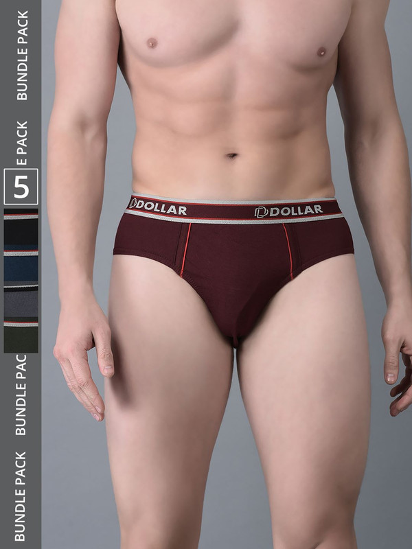Dollar Bigboss Men's Assorted Pack of 5 Cotton Brief