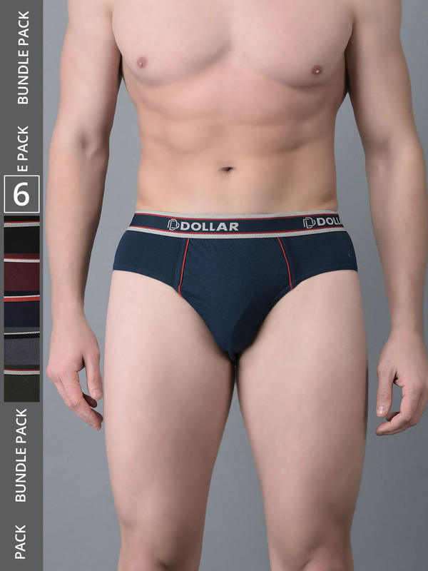 Dollar Bigboss Men's Assorted Pack of 6 Cotton Brief