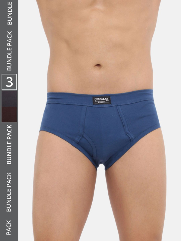 Dollar Bigboss Men's Assorted Pack of 3 Cotton Brief