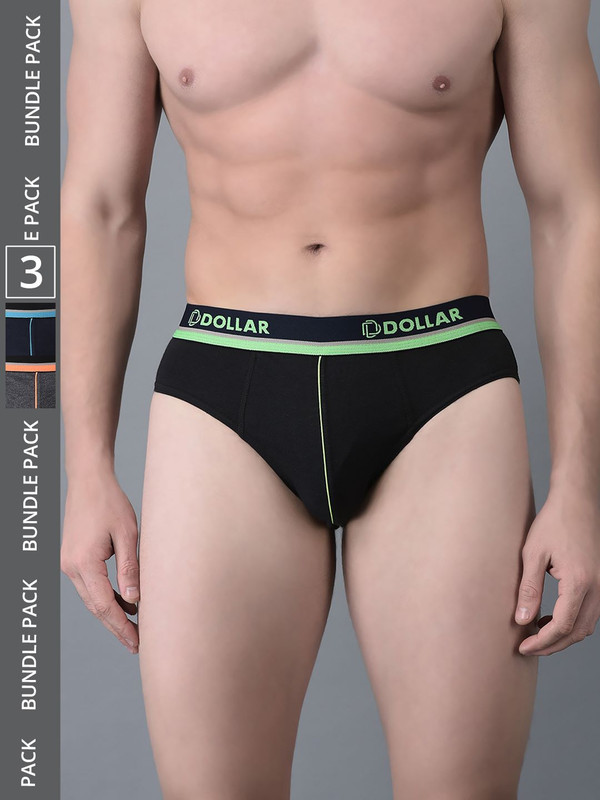 Dollar Bigboss Men's Assorted Pack of 3 Cotton Brief
