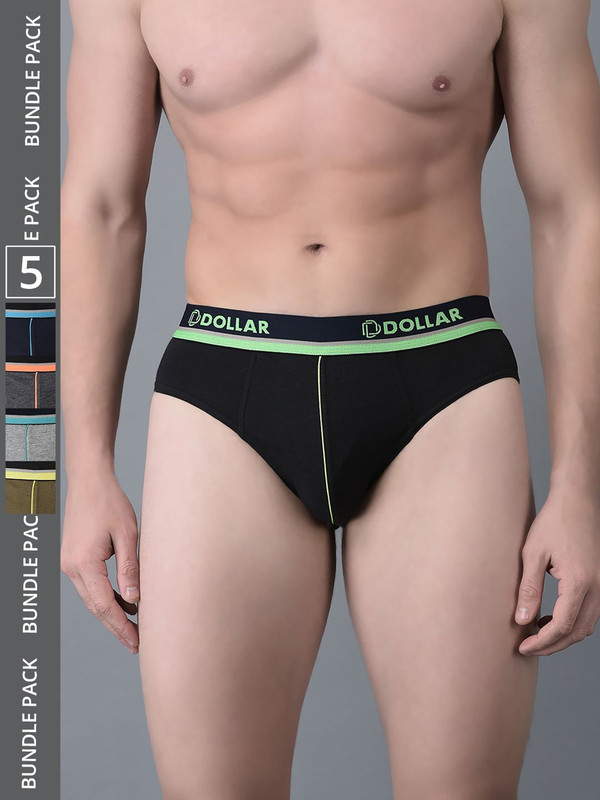 Dollar Bigboss Men's Assorted Pack of 5 Cotton Brief