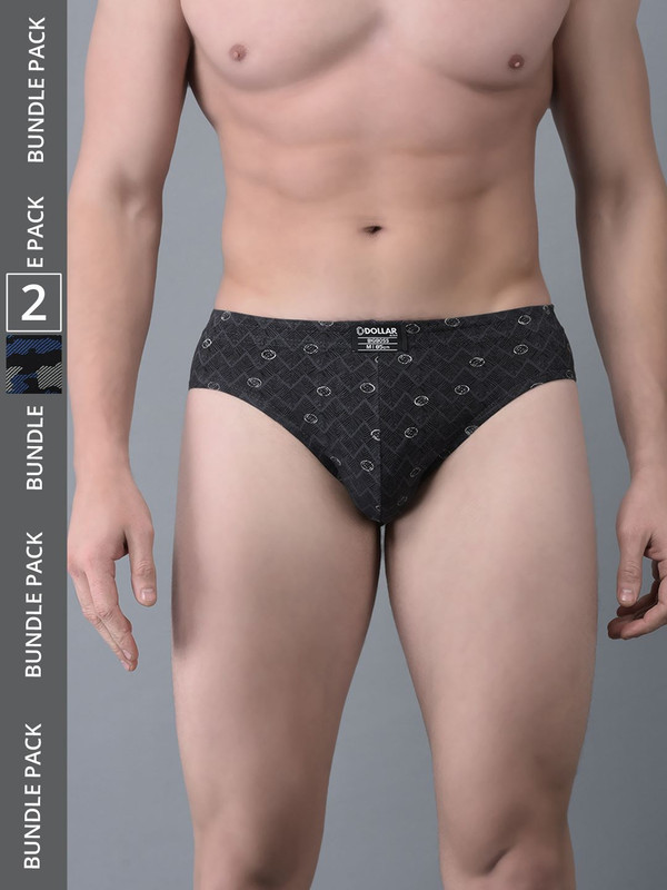 Dollar Bigboss Men's Assorted Pack of 2 Printed Cotton Brief