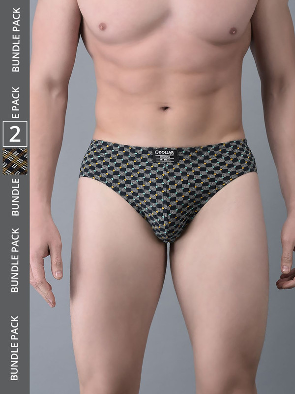 Dollar Bigboss Men's Assorted Pack of 2 Printed Cotton Brief