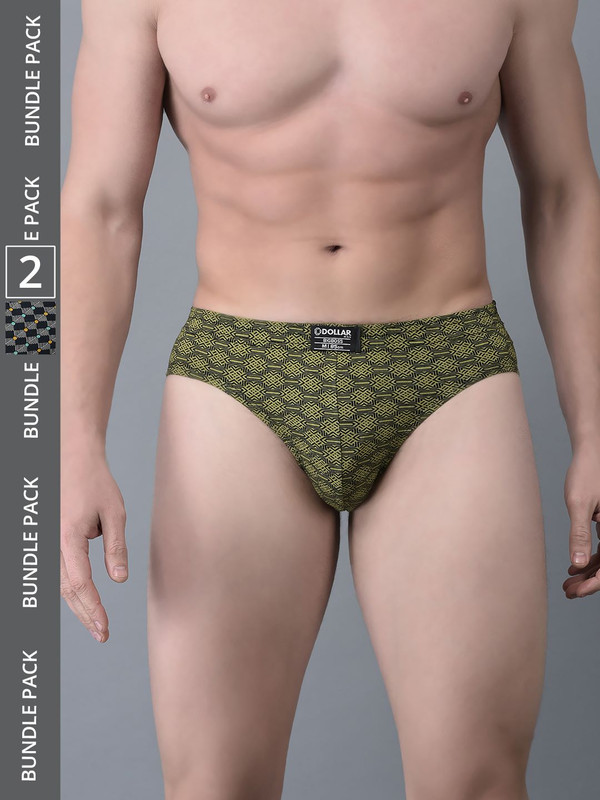 Dollar Bigboss Men's Assorted Pack of 2 Printed Cotton Brief