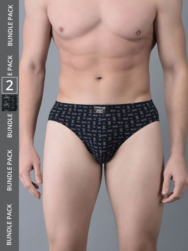 Dollar Bigboss Men's Assorted Pack of 2 Printed Cotton Brief