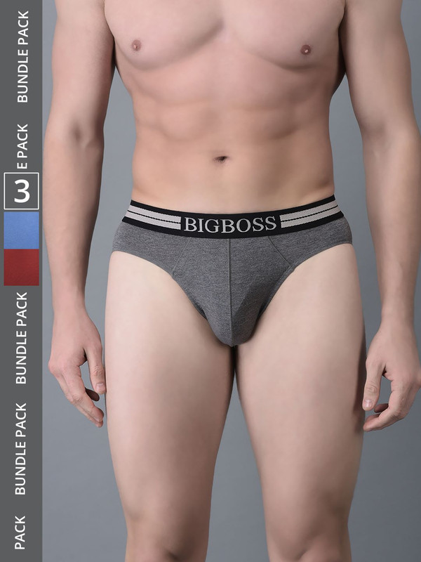 Dollar Bigboss Men's Assorted Pack of 3 Cotton Brief
