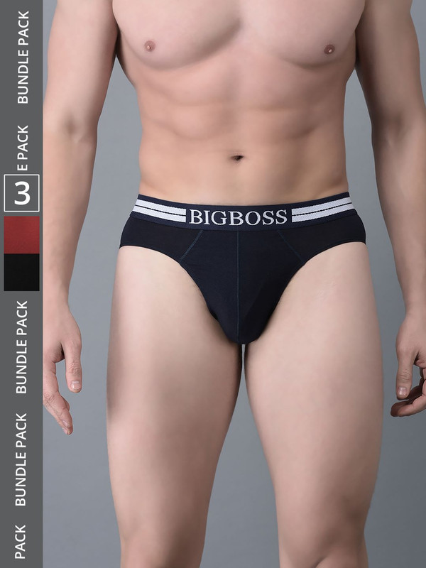 Dollar Bigboss Men's Assorted Pack of 3 Cotton Brief