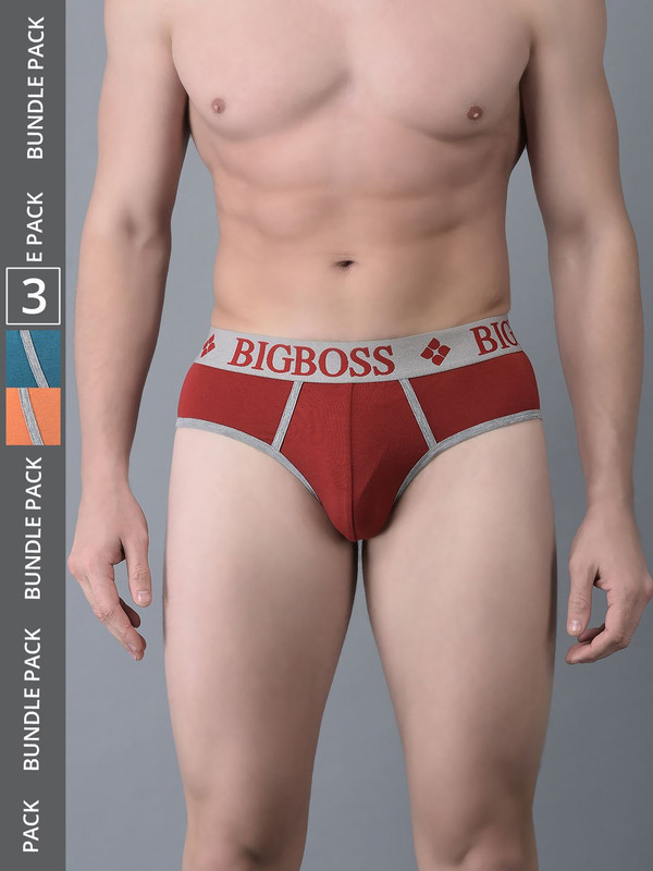 Dollar Bigboss Men's Assorted Pack of 3 Cotton Brief