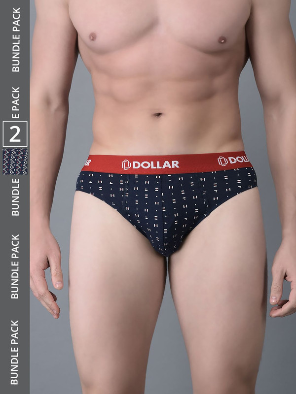 Dollar Bigboss Men's Assorted Pack of 2 Printed Cotton Brief
