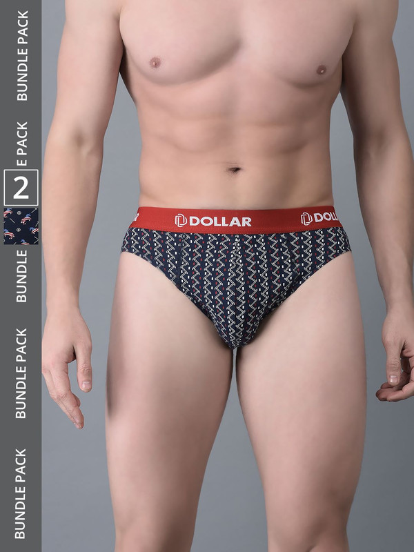 Dollar Bigboss Men's Assorted Pack of 2 Printed Cotton Brief