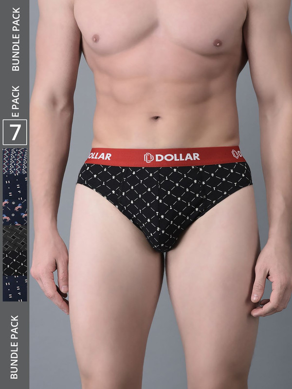 Dollar Bigboss Men's Assorted Pack of 7 Printed Cotton Brief