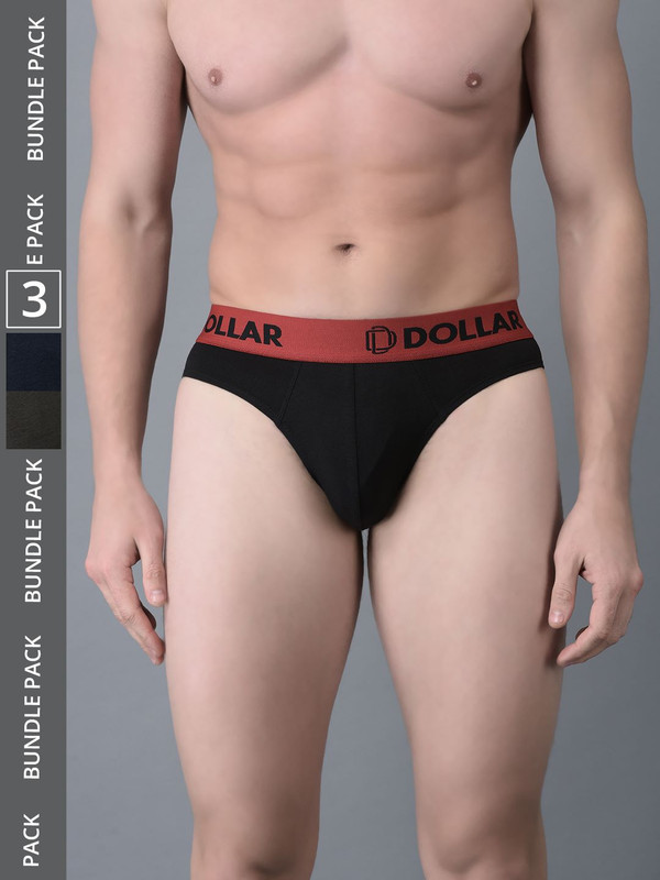 Dollar Bigboss Men's Assorted Pack of 3 Cotton Brief