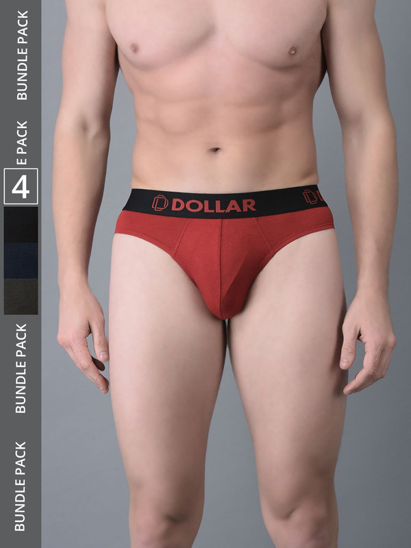 Dollar Bigboss Men's Assorted Pack of 4 Cotton Brief