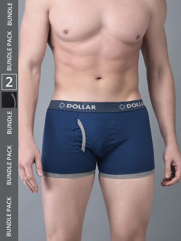 Dollar Bigboss Men's Assorted Pack of 2 Cotton Trunk