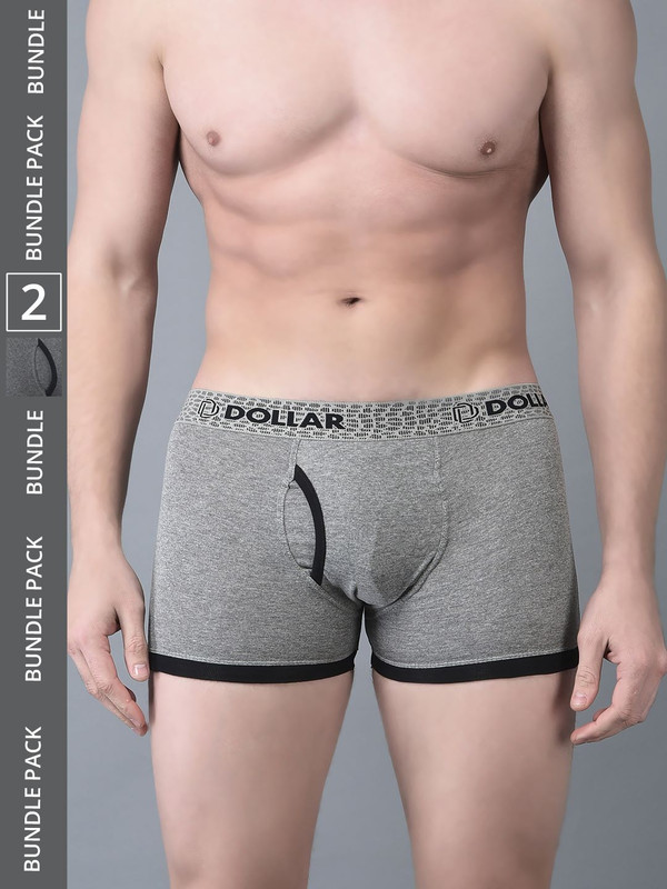 Dollar Bigboss Men's Assorted Pack of 2 Cotton Trunk
