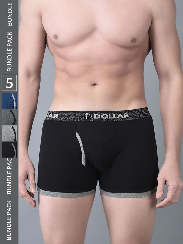Dollar Bigboss Men's Assorted Pack of 5 Cotton Trunk