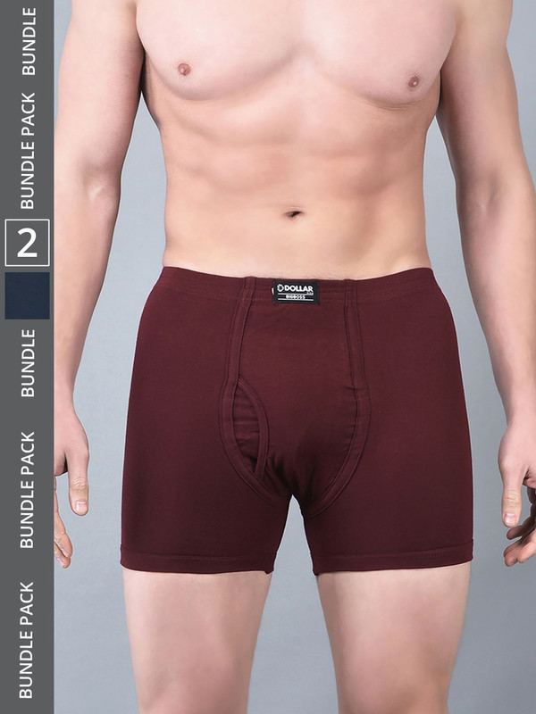 Dollar Bigboss Men's Assorted Pack of 2 Cotton Trunk