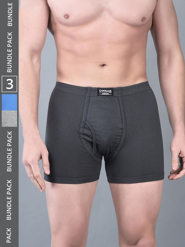 Dollar Bigboss Men's Assorted Pack of 3 Cotton Trunk