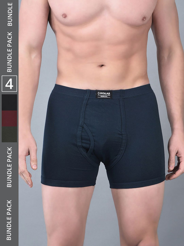Dollar Bigboss Men's Assorted Pack of 4 Cotton Trunk