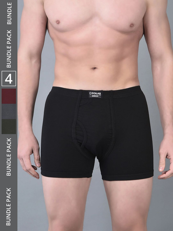 Dollar Bigboss Men's Assorted Pack of 4 Cotton Trunk